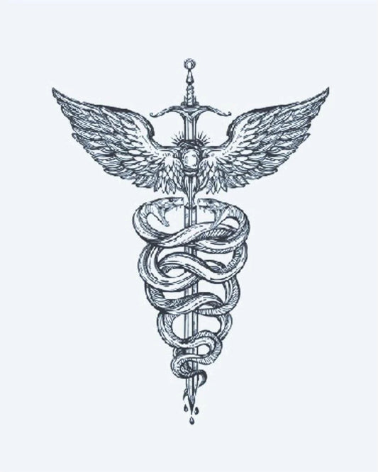 Caduceus Serpents & Sword