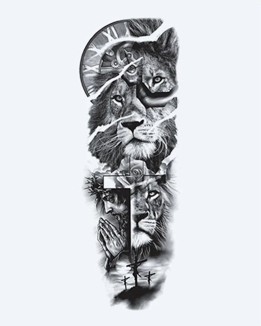 Lion, Cross & Praying Hands