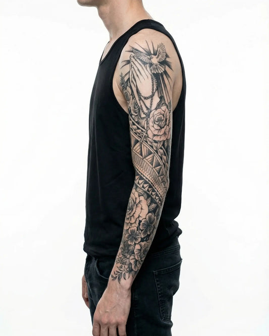 Praying Hands, Dove & Roses