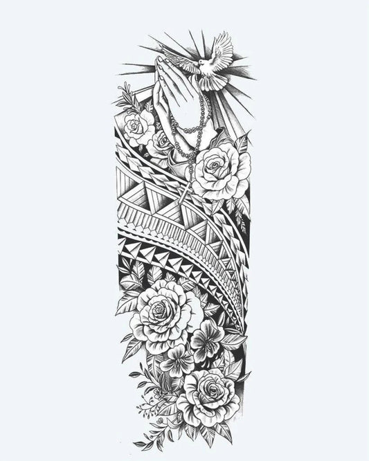 Praying Hands, Dove & Roses